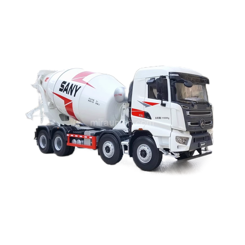 1 24 SANY 4 bridge 12 cube diecast concrete mixer truck model (3)