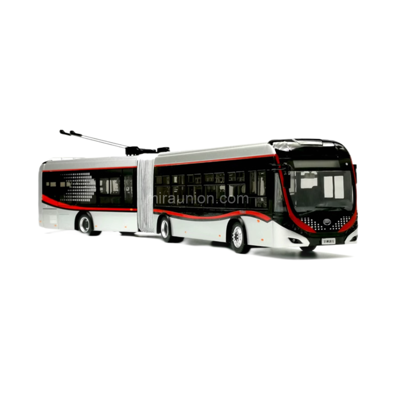 Bys Models 1:42 Yutong diecast trolleybus model BRT articulated trolley bus ...