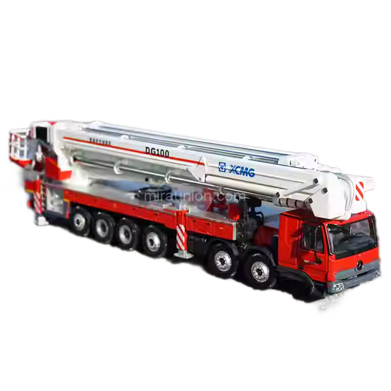 1 50 Mercedes-Benz XCMG DG100 Aerial Platform Fire Truck Model (1)