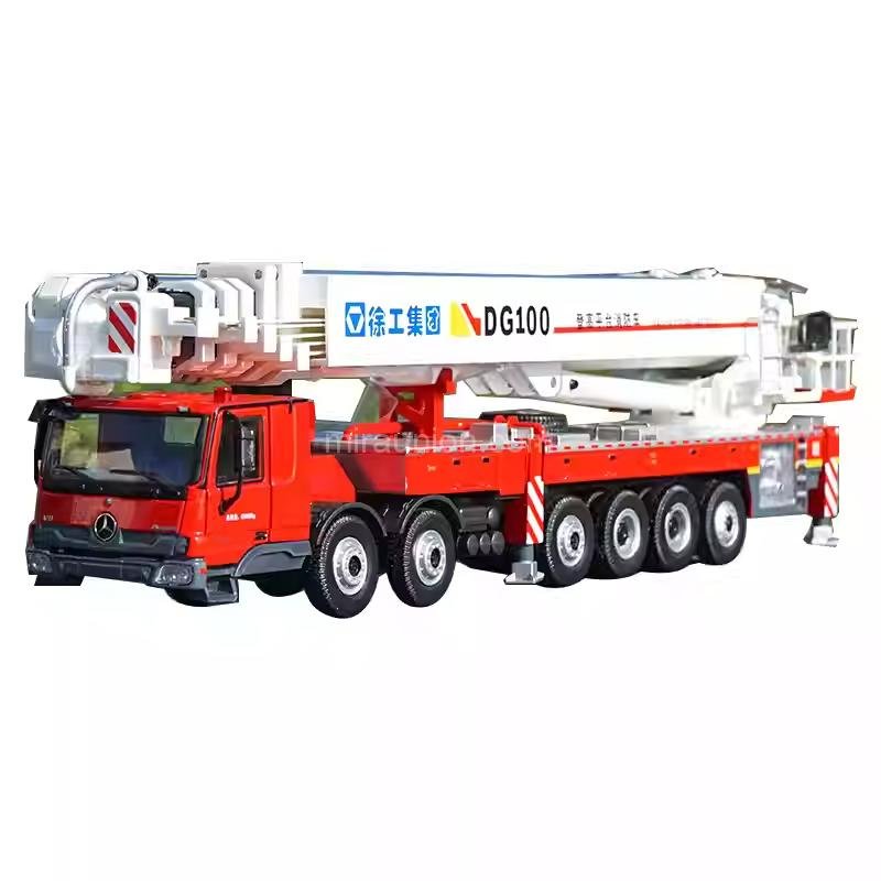 1 50 Mercedes-Benz XCMG DG100 Aerial Platform Fire Truck Model (2)