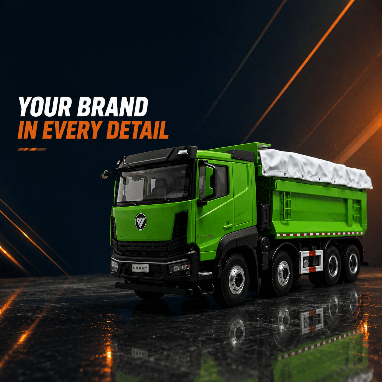 Auman Galaxy T dump truck model front side view