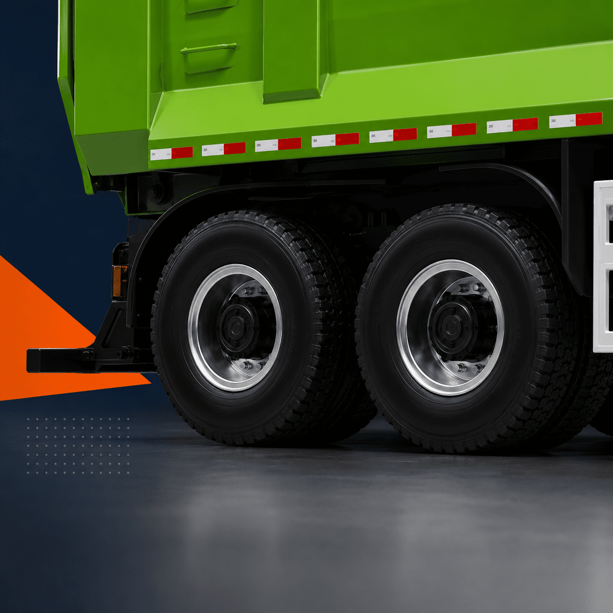 Auman Galaxy T dump truck model wheel detail