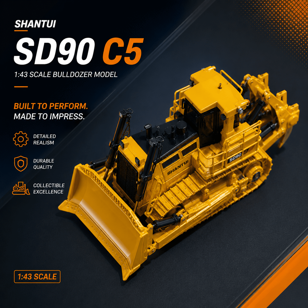Shantui bulldozer model top view