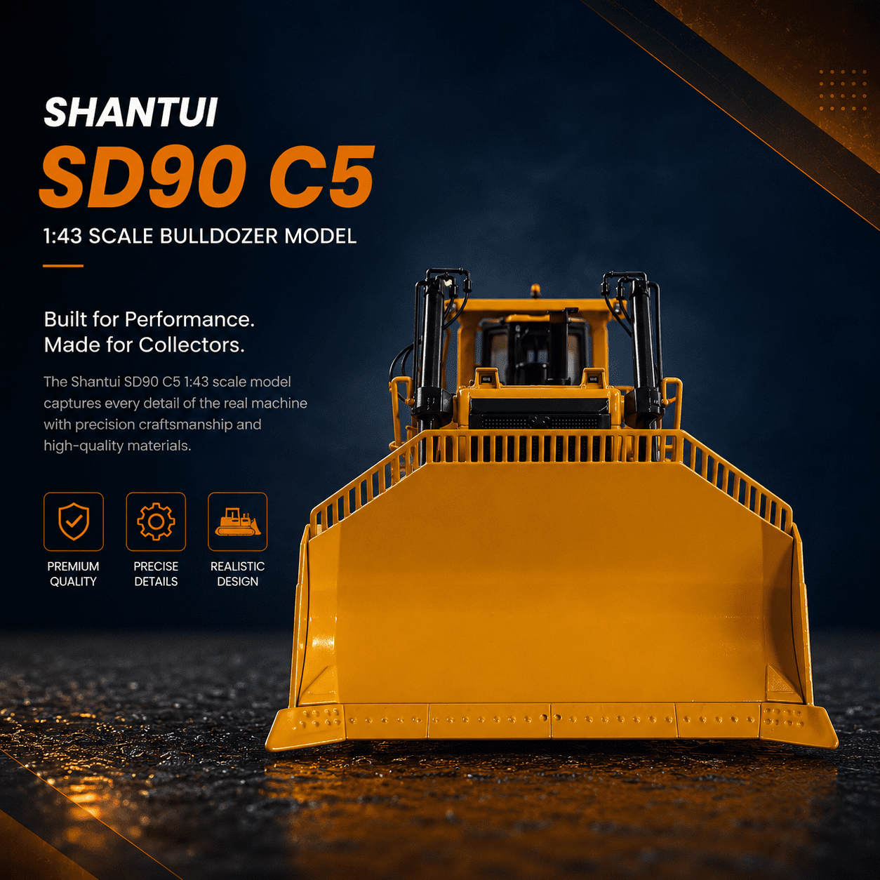 Shantui bulldozer model front view