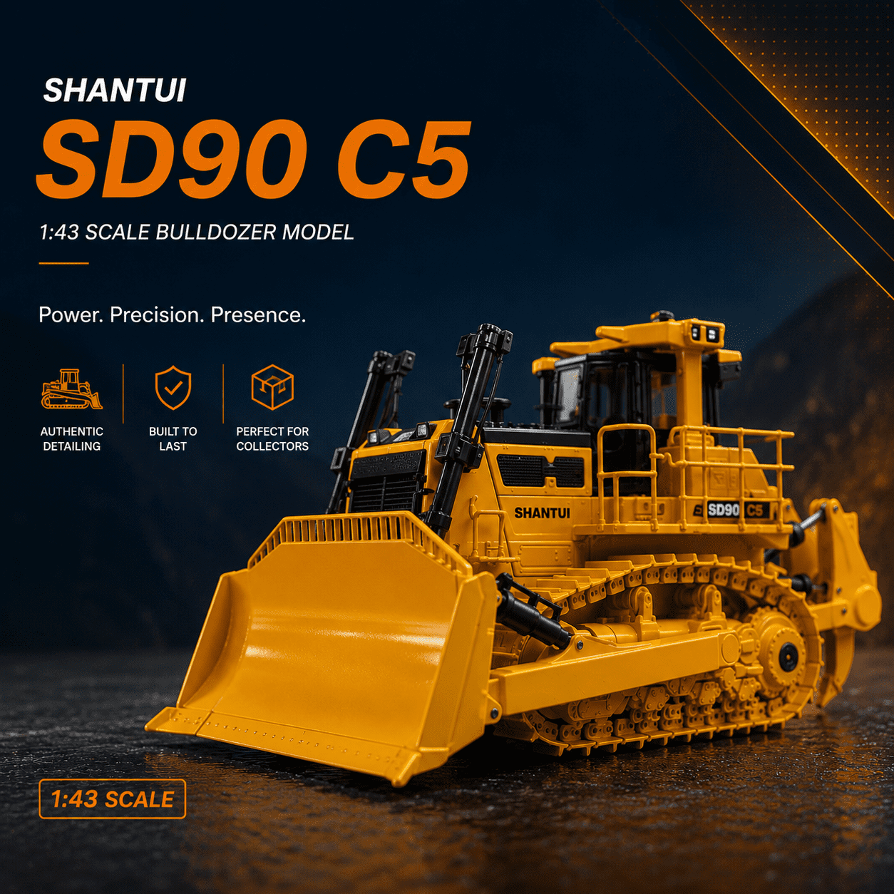 Shantui SD90-C5 bulldozer model front side view