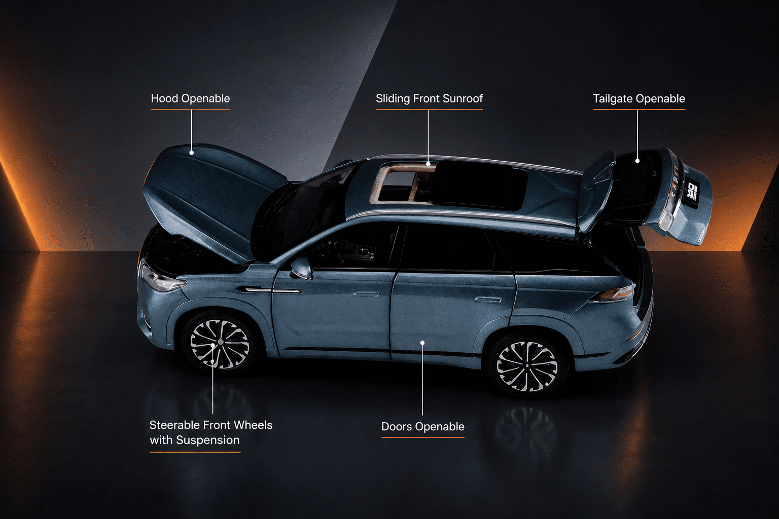 Chery Tiggo 9 diecast model opening function display