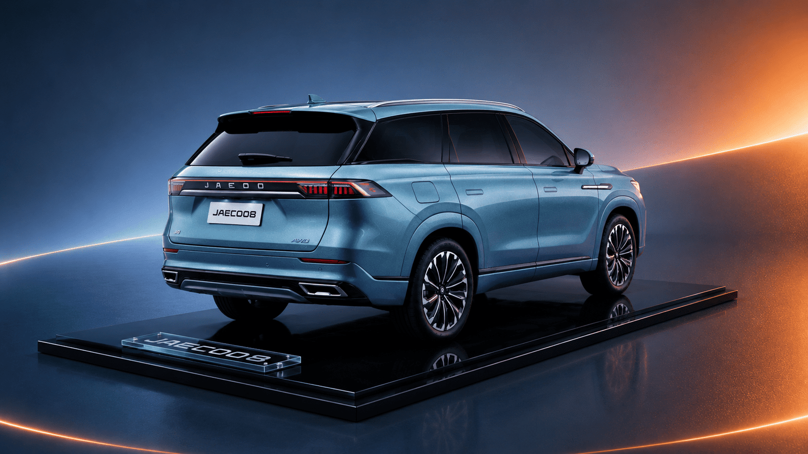 Chery Tiggo 9 scale model rear side view