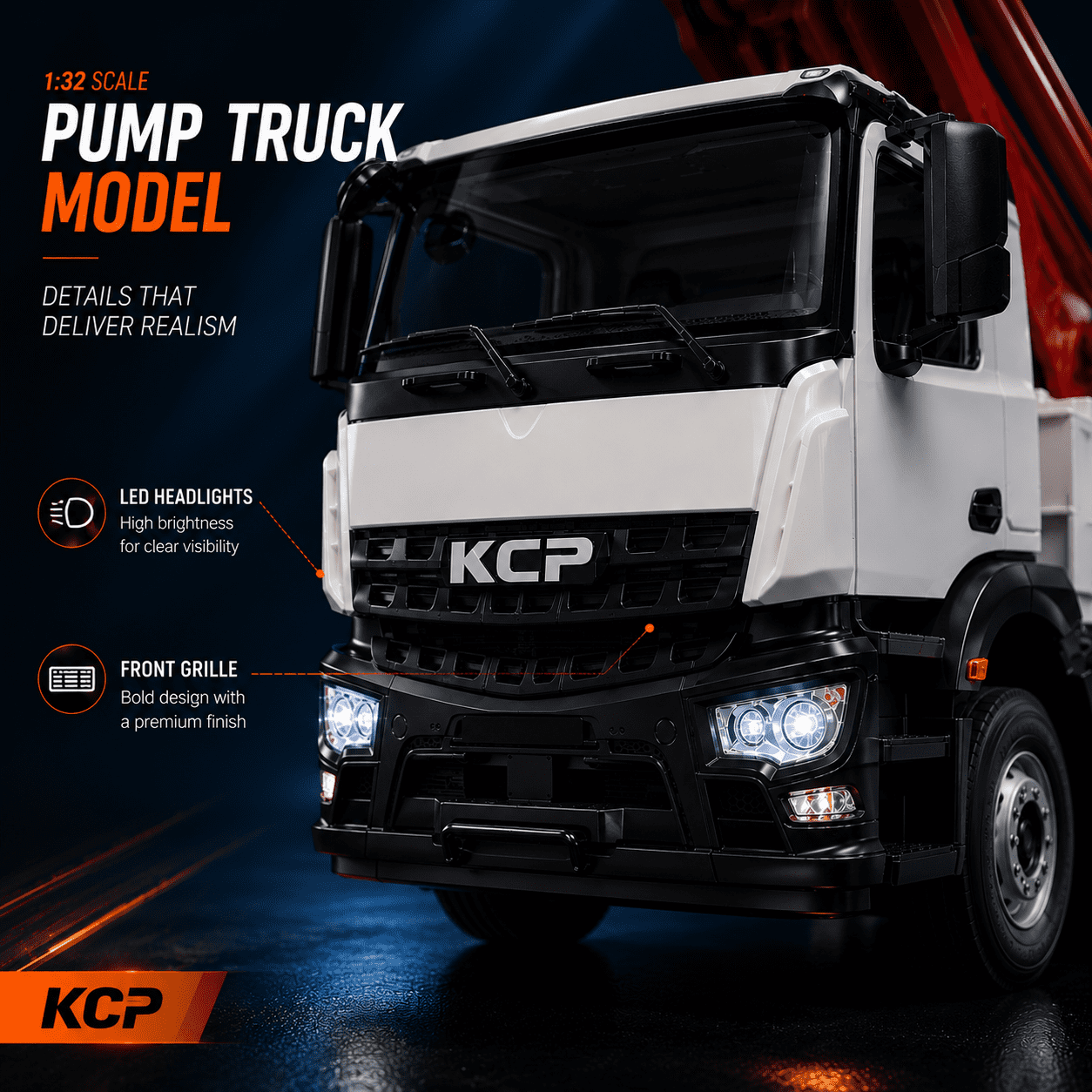 pump truck model lamp and grille details