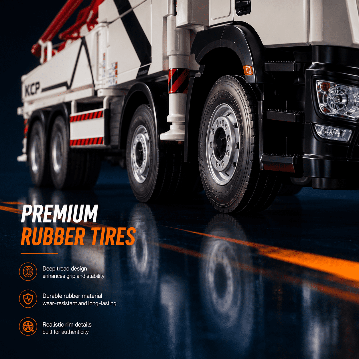 pump truck model wheel details