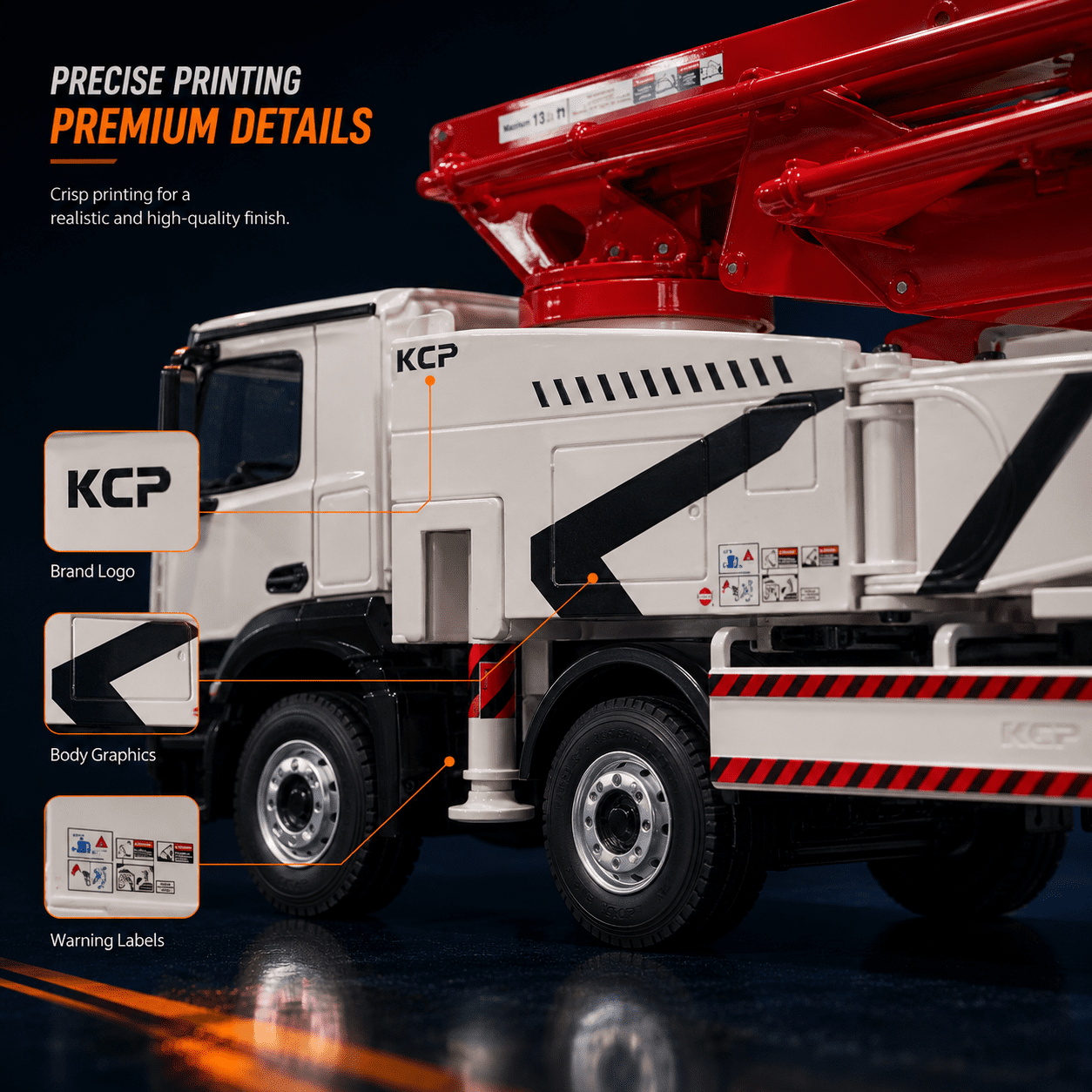 pump truck model pattern and decoration details