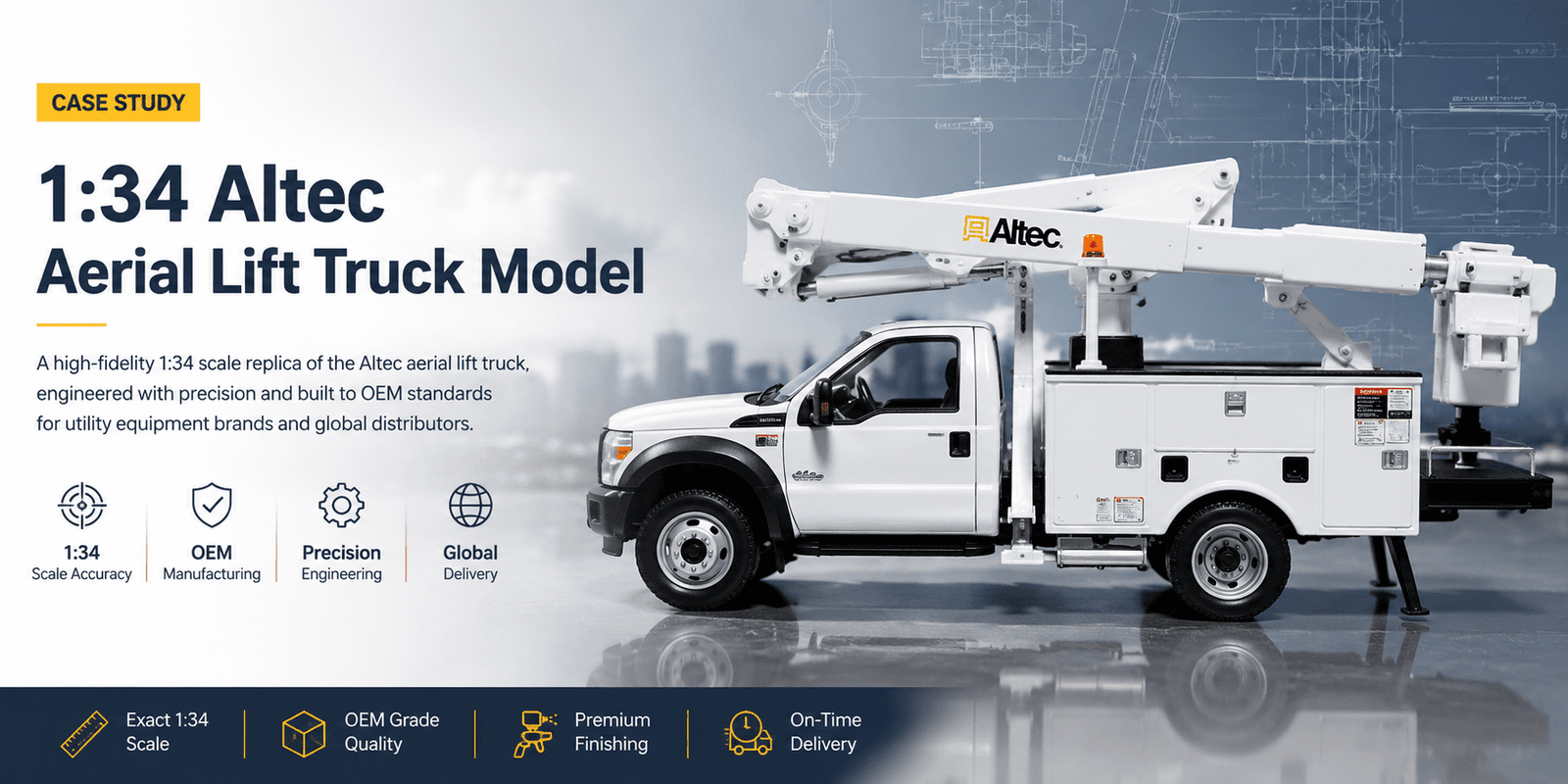 1:34 Altec Aerial Lift Truck Model custom scale model manufacturer