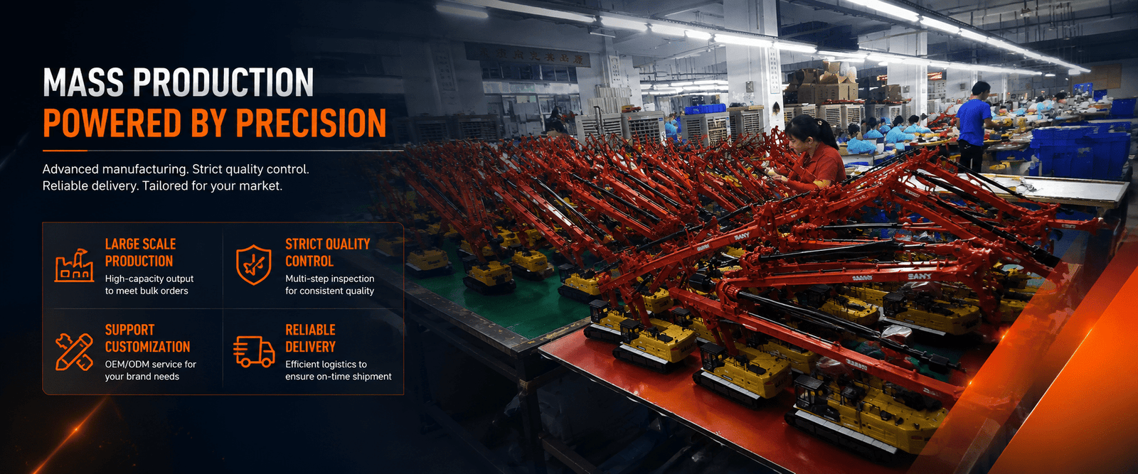 Mass production of custom SANY SR360RC rotary drilling rig scale models