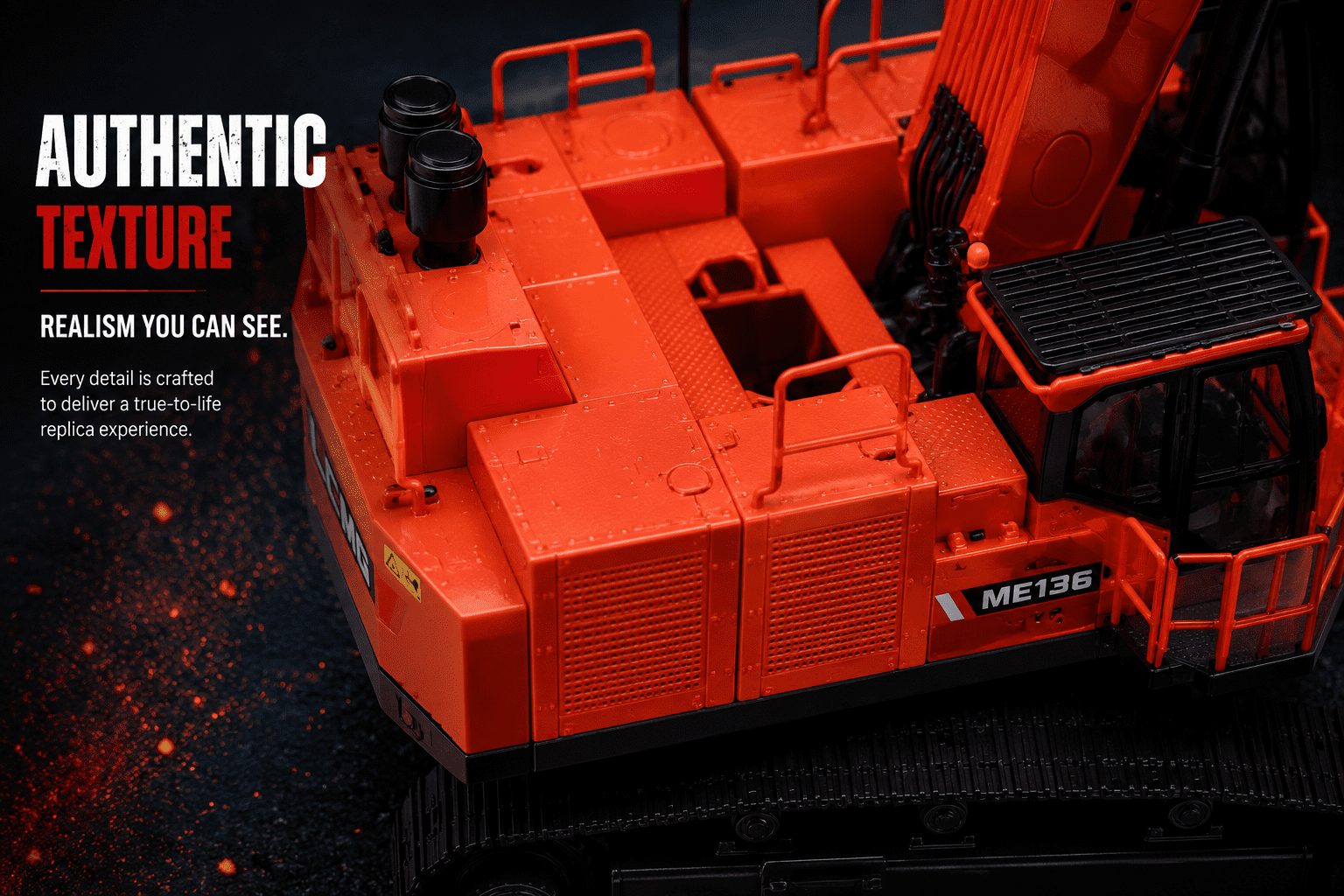 Authentic Surface Texture Detail of LCMG Excavator Model