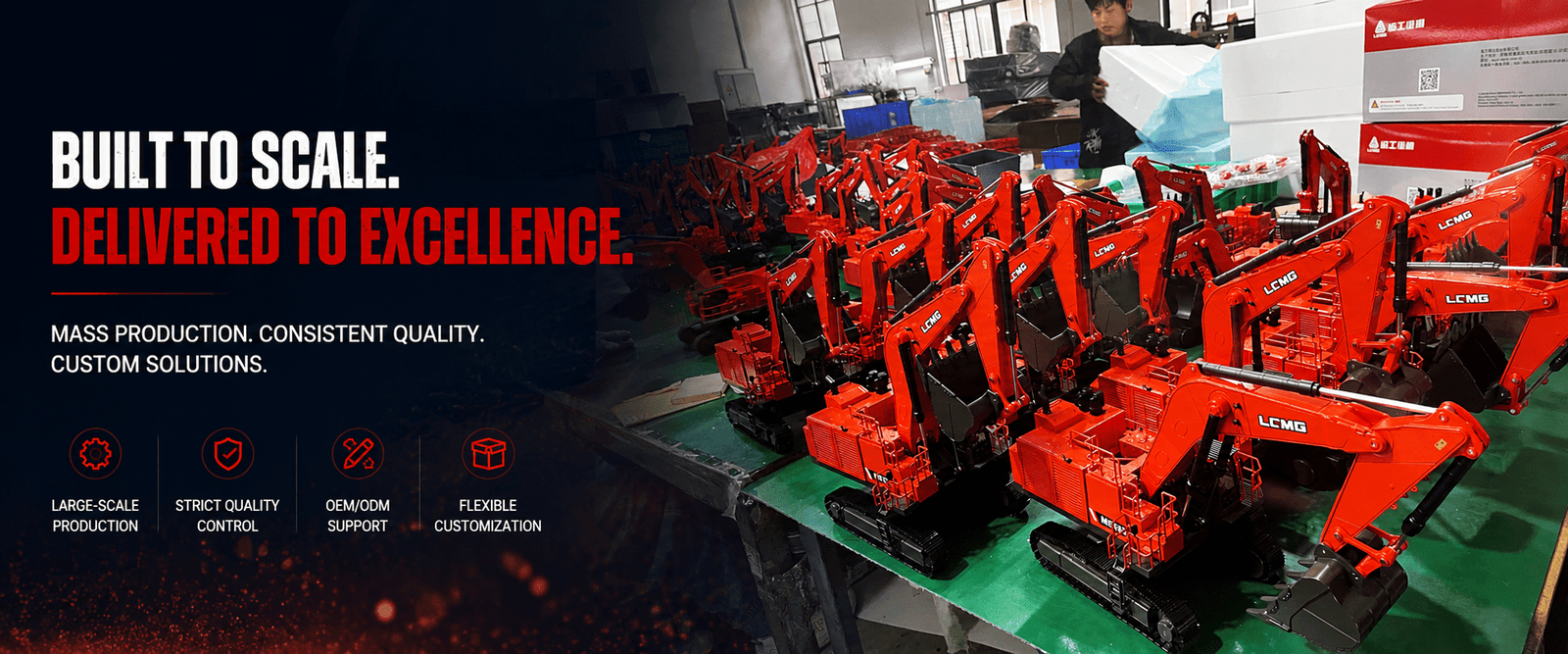 Mass Production of LCMG Excavator Scale Models