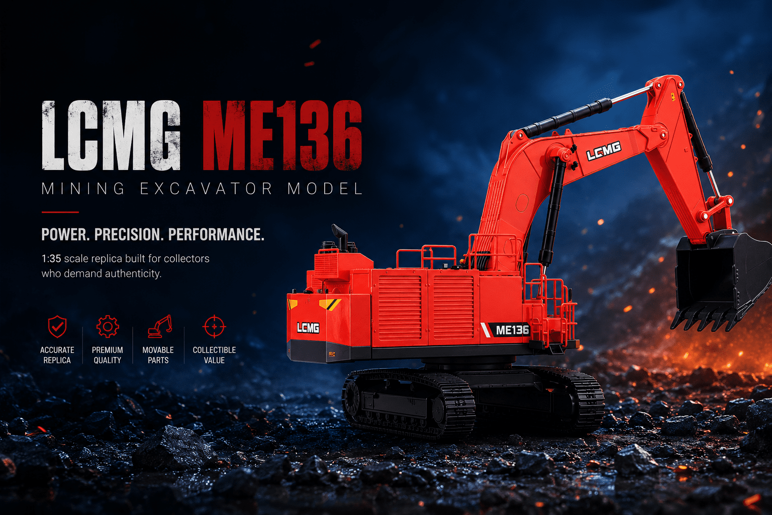LCMG ME136 Mining Excavator Diecast Model