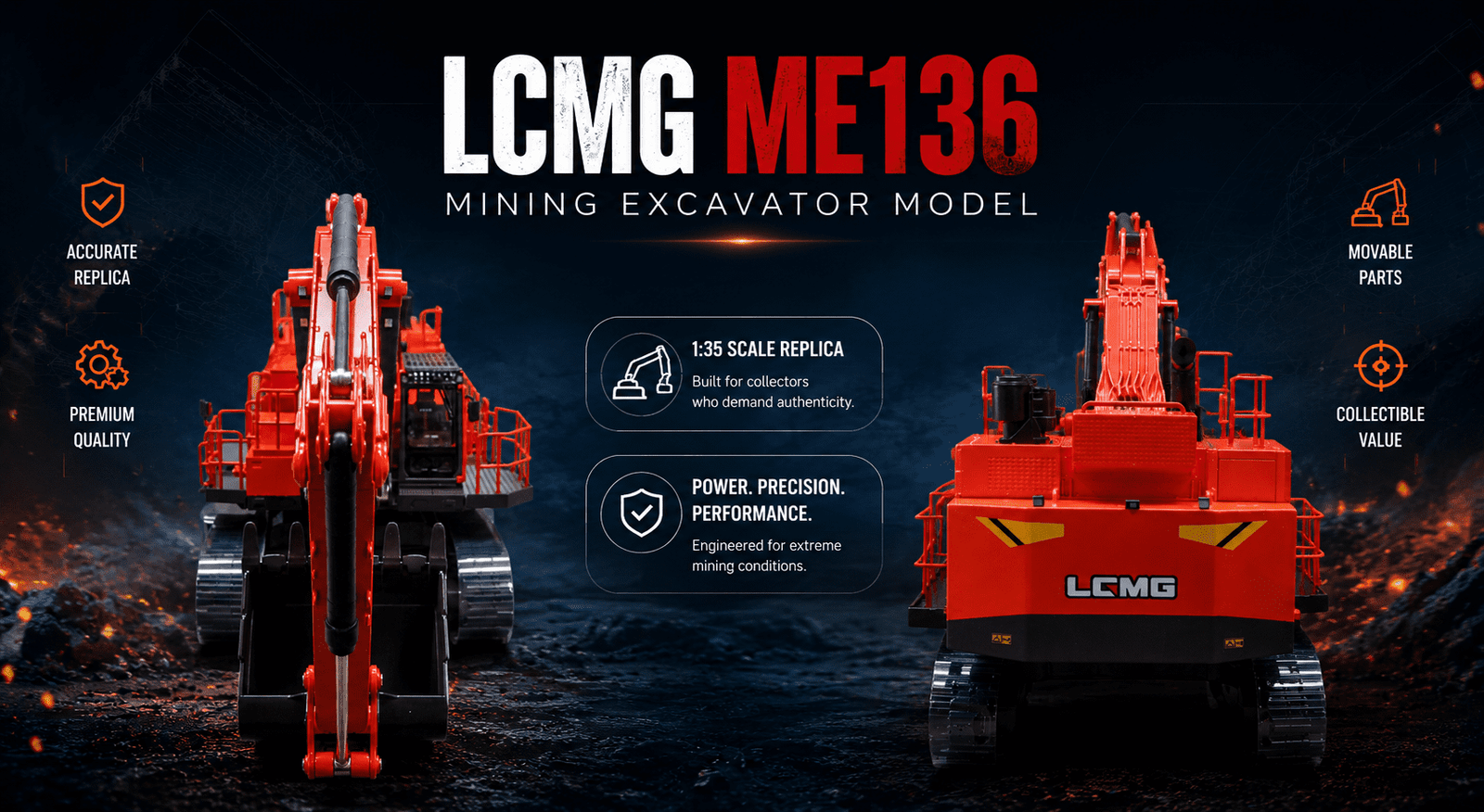 High Fidelity Excavator Model Product Display
