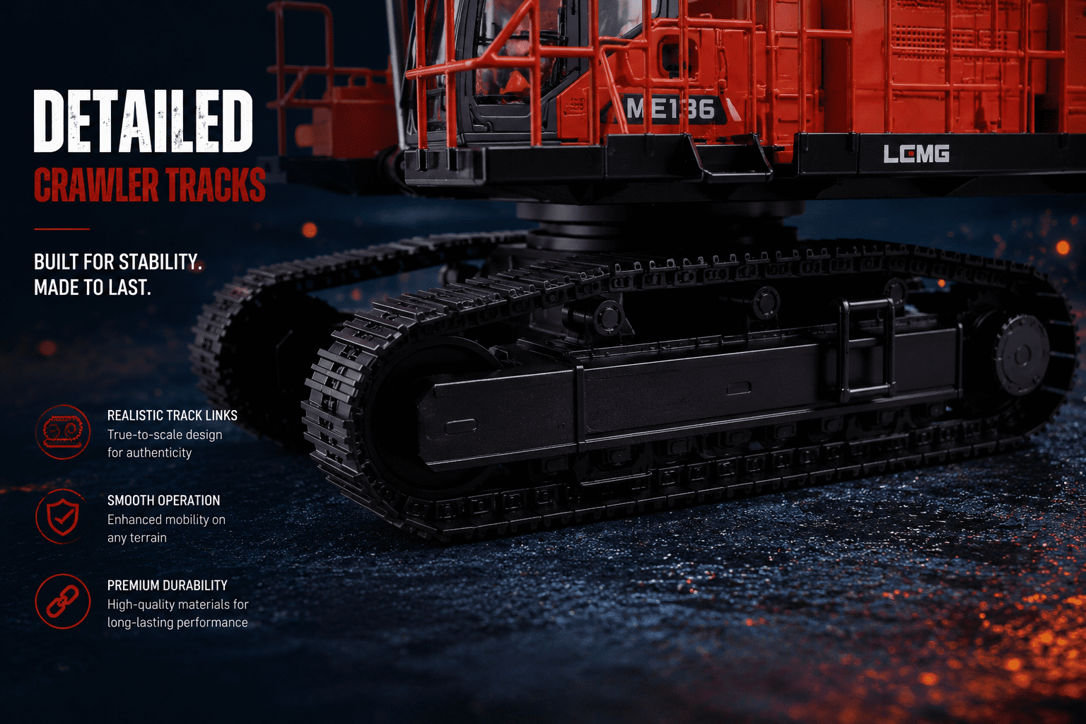 Detailed Rubber Track of LCMG ME136 Scale Model
