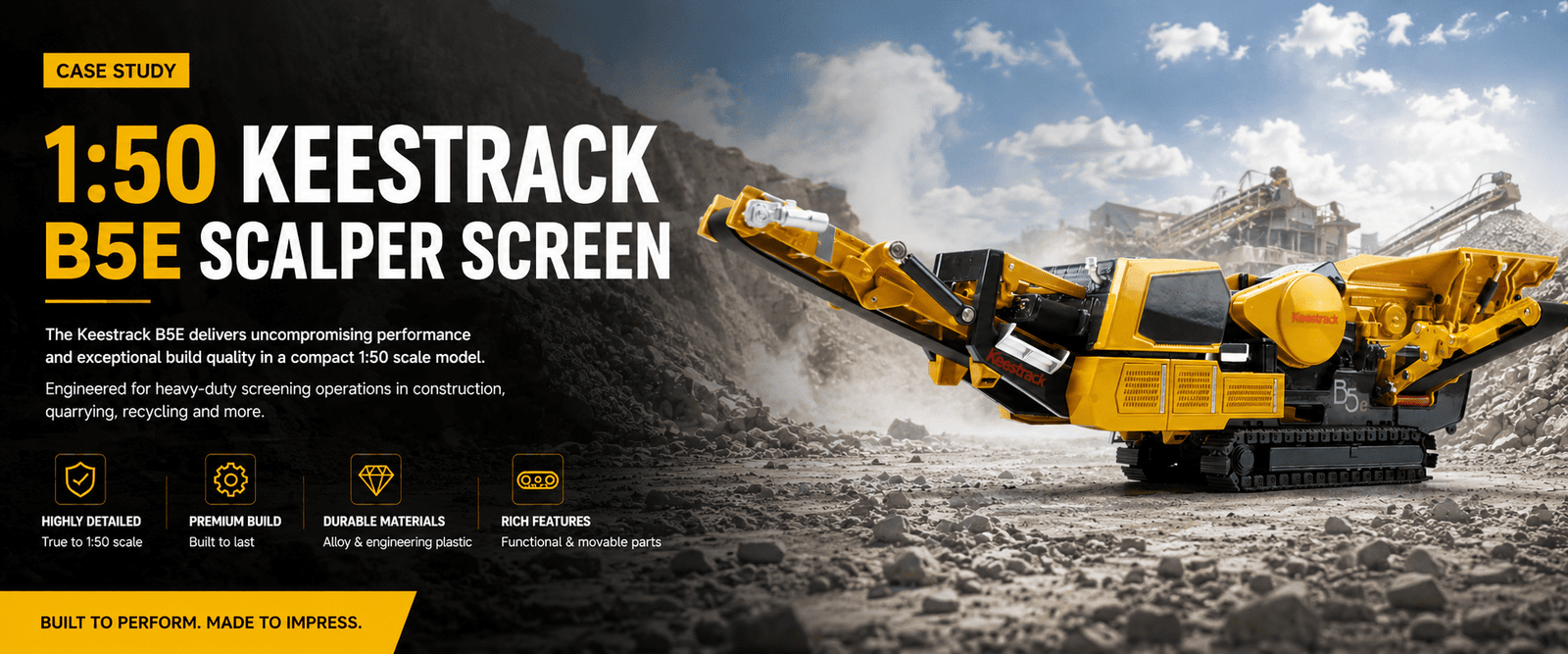 1:50 Keestrack B5E Screening Machine Scale Model Case Study