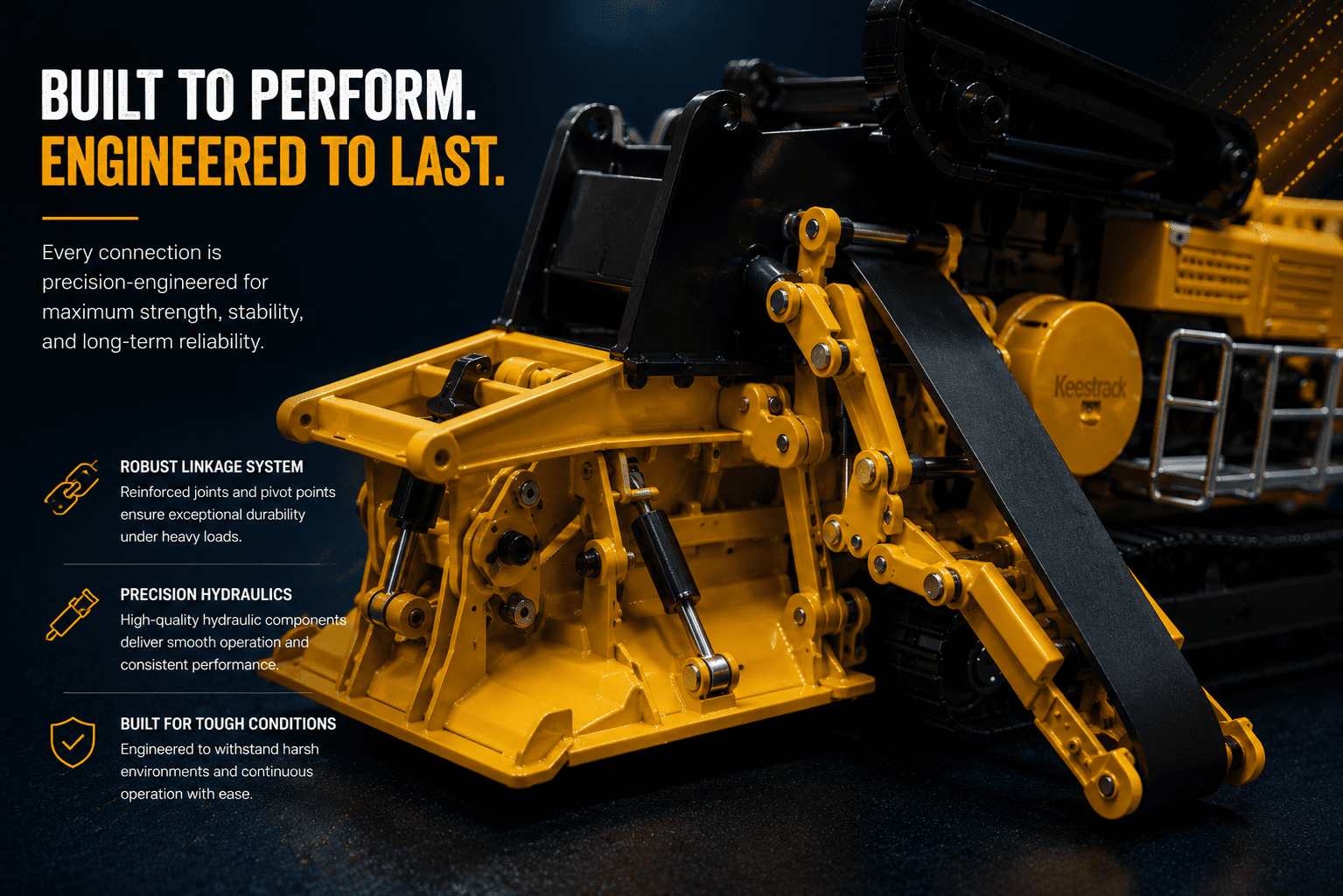 Keestrack B5E model linkage system detail