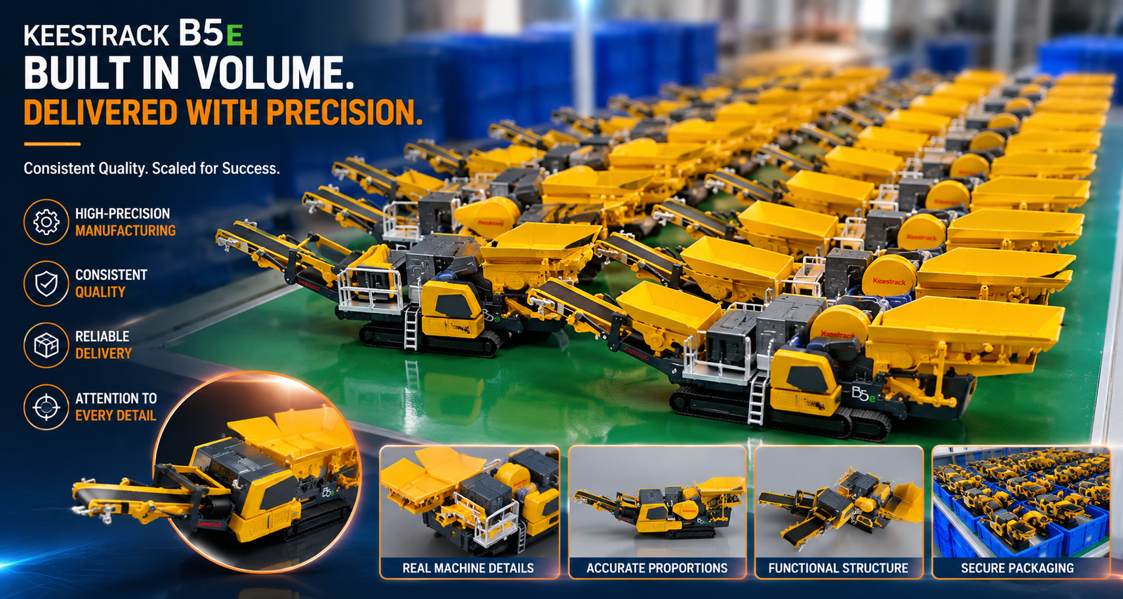Keestrack B5E scale models batch production