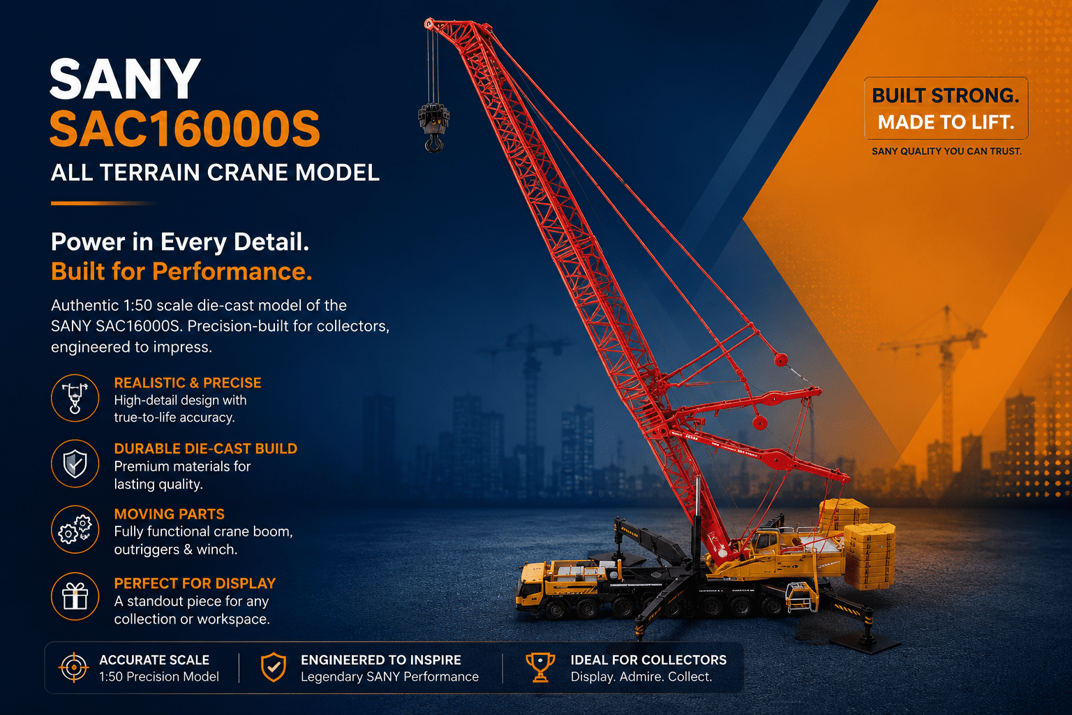 1:50 SANY SAC16000 crane model display product image