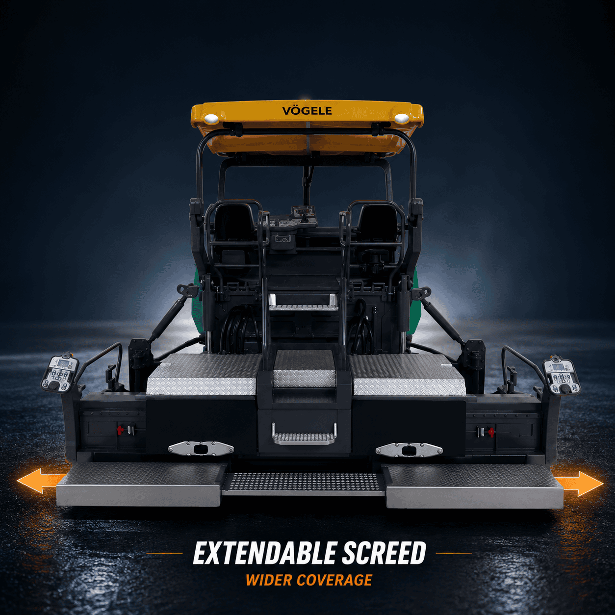 Custom road paver miniature model rear view