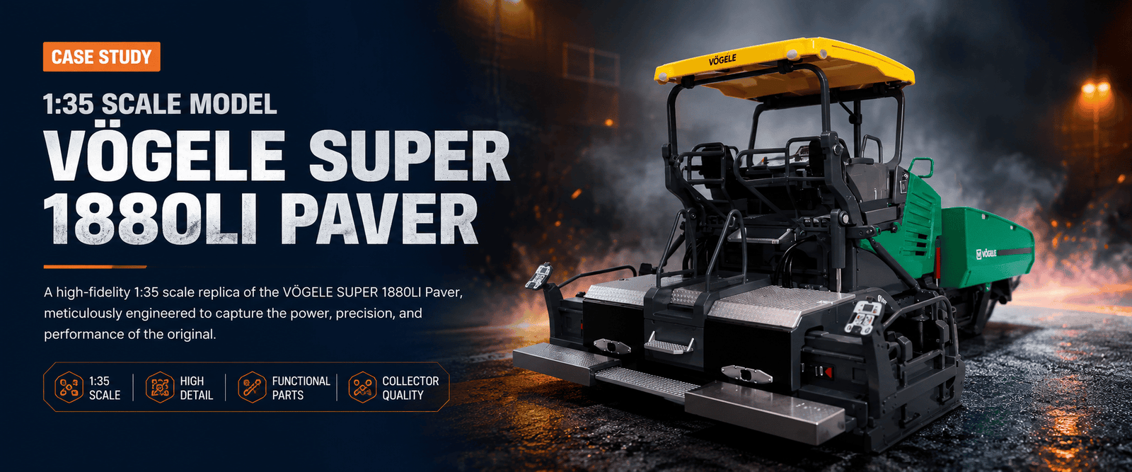 1:35 VÖGELE SUPER 1803-3 Li asphalt paver scale model