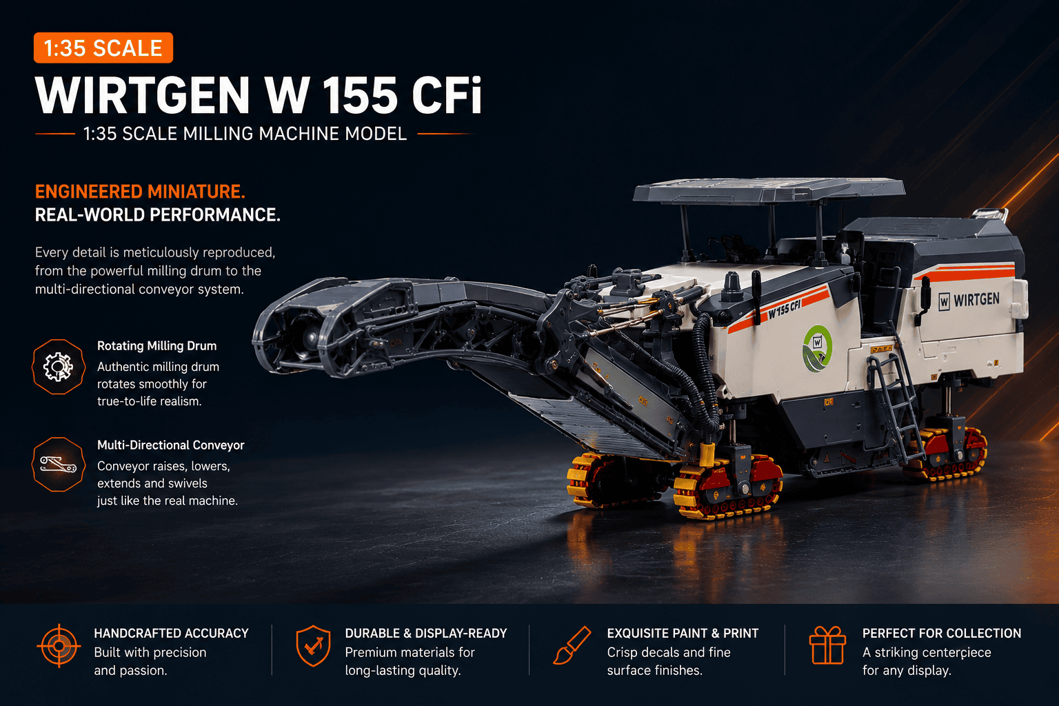Side view of WIRTGEN W 155 CFi road milling machine model