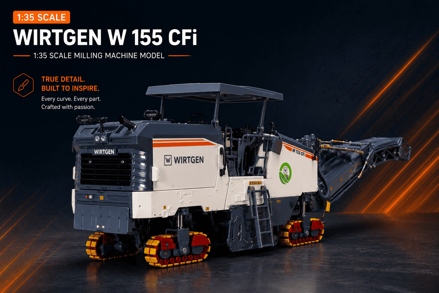 Top view of WIRTGEN W 155 CFi engineering vehicle model