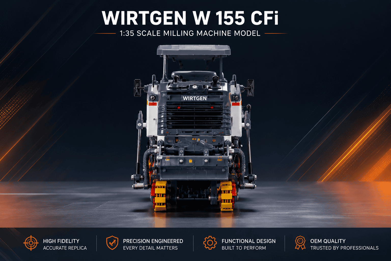 Detailed WIRTGEN W 155 CFi diecast scale model display