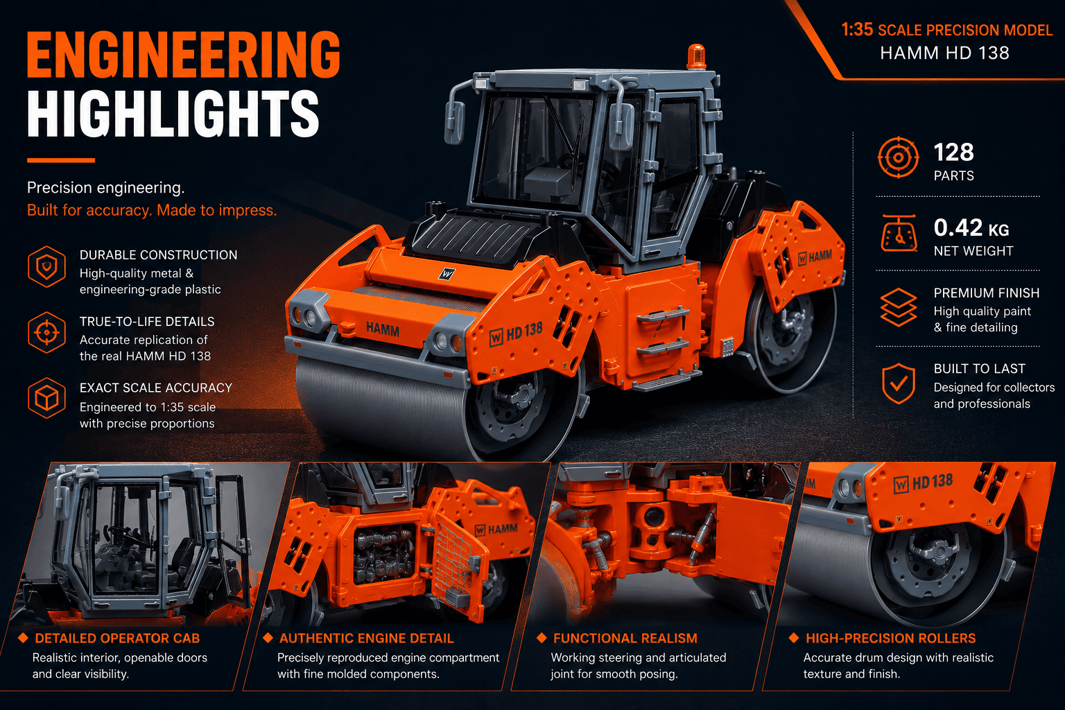 Engineering highlights of HAMM HD138 construction equipment model
