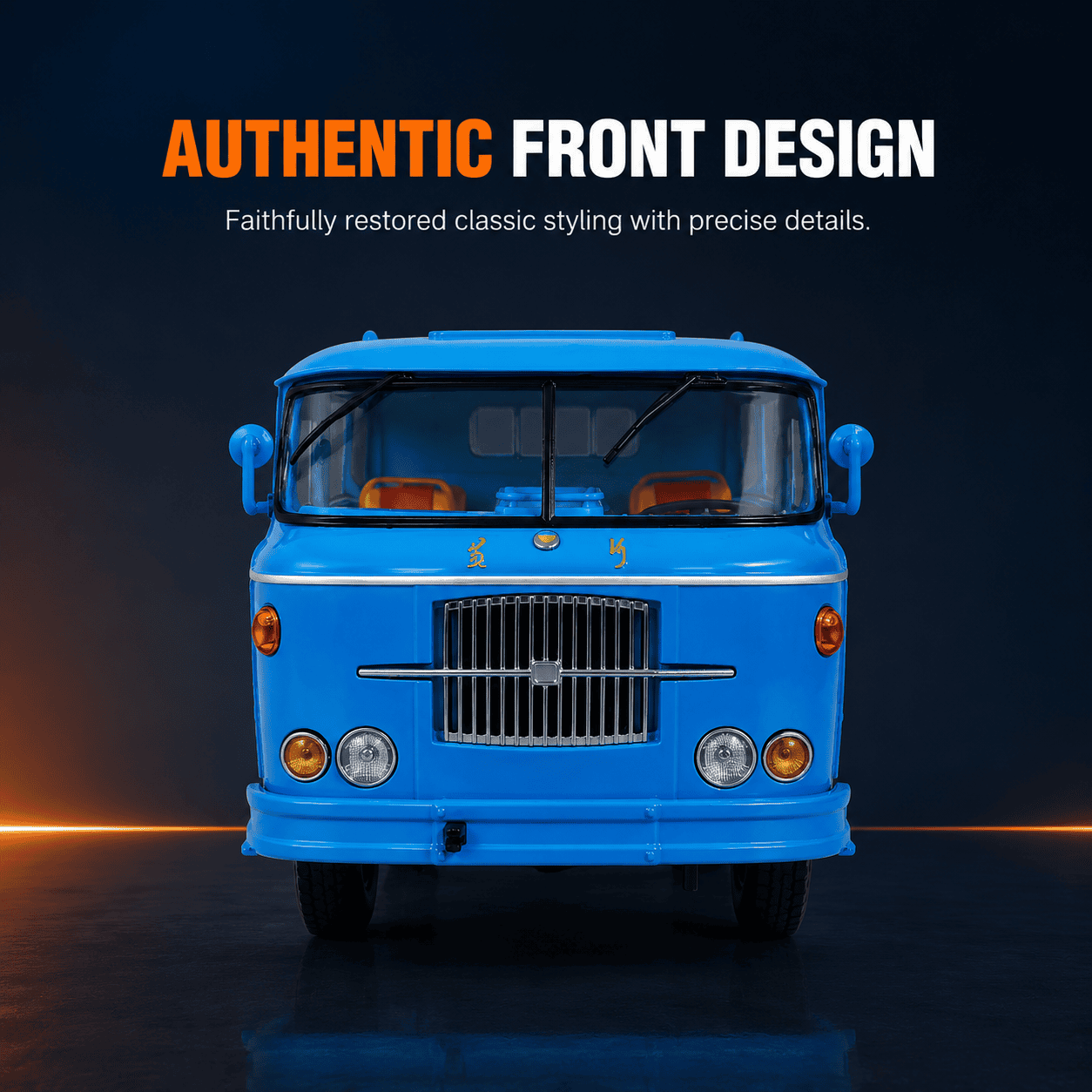 Front view of 1:24 Sinotruk Huanghe cargo truck die-cast model