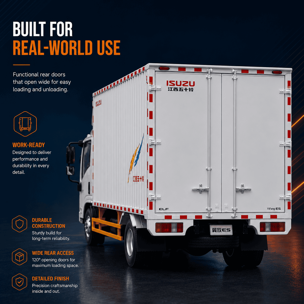 Detailed perspective of custom Isuzu YiFang ES truck model