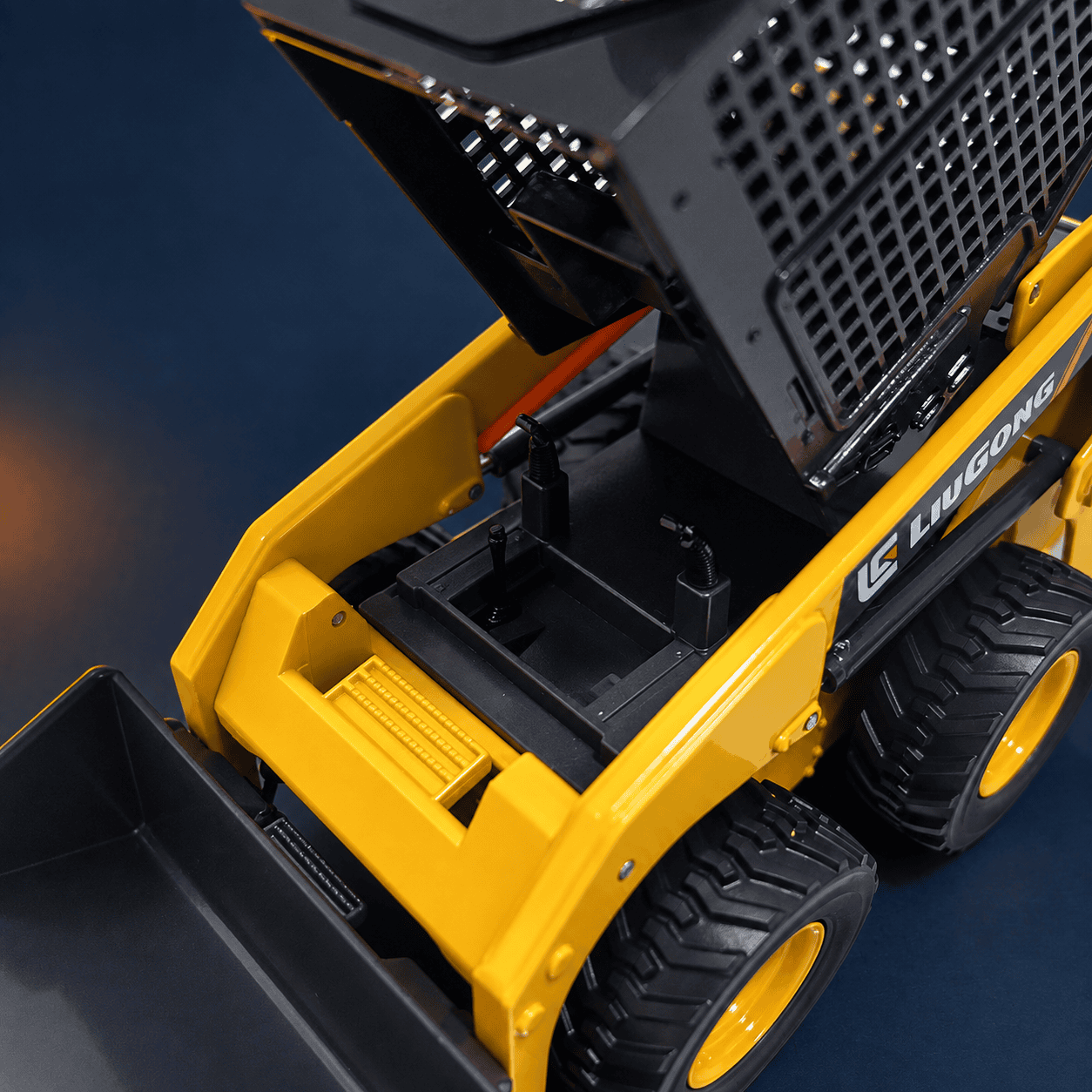 Complete LiuGong 365A skid steer loader model with front bucket