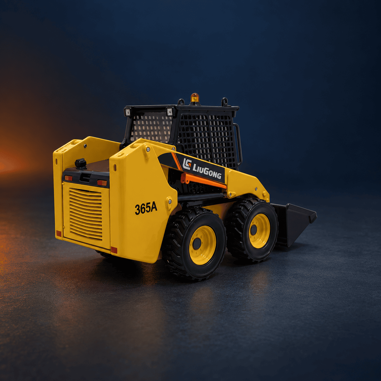 Three-quarter view of the LiuGong 365A skid steer loader model