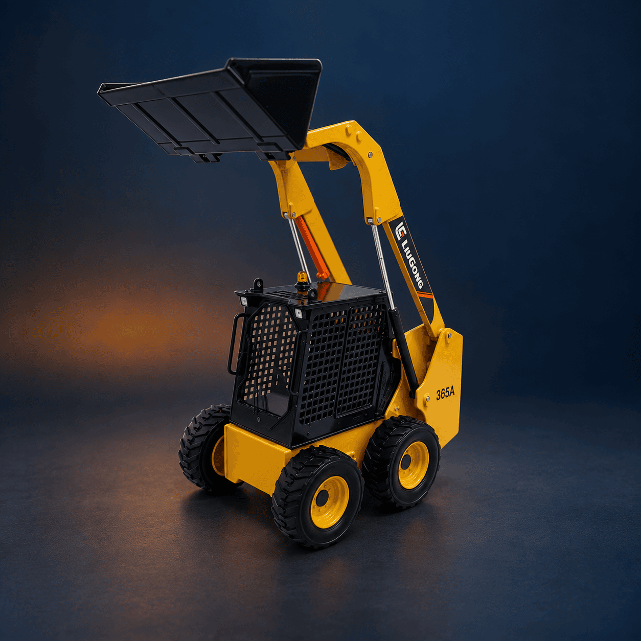Side view of the LiuGong 365A skid steer loader scale model