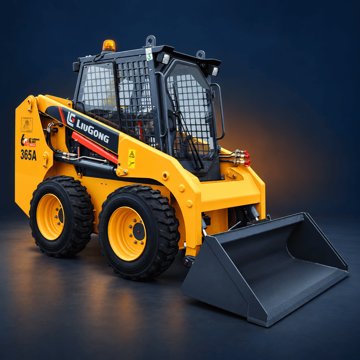 Rear view of the LiuGong 365A skid steer loader scale model
