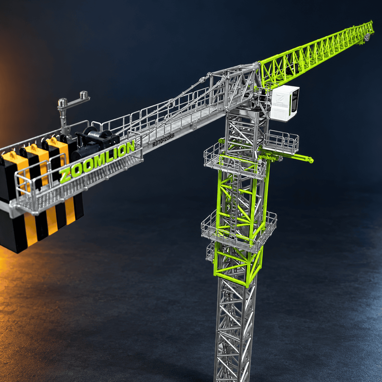 Complete 1:50 ZOOMLION R370-20RB tower crane model