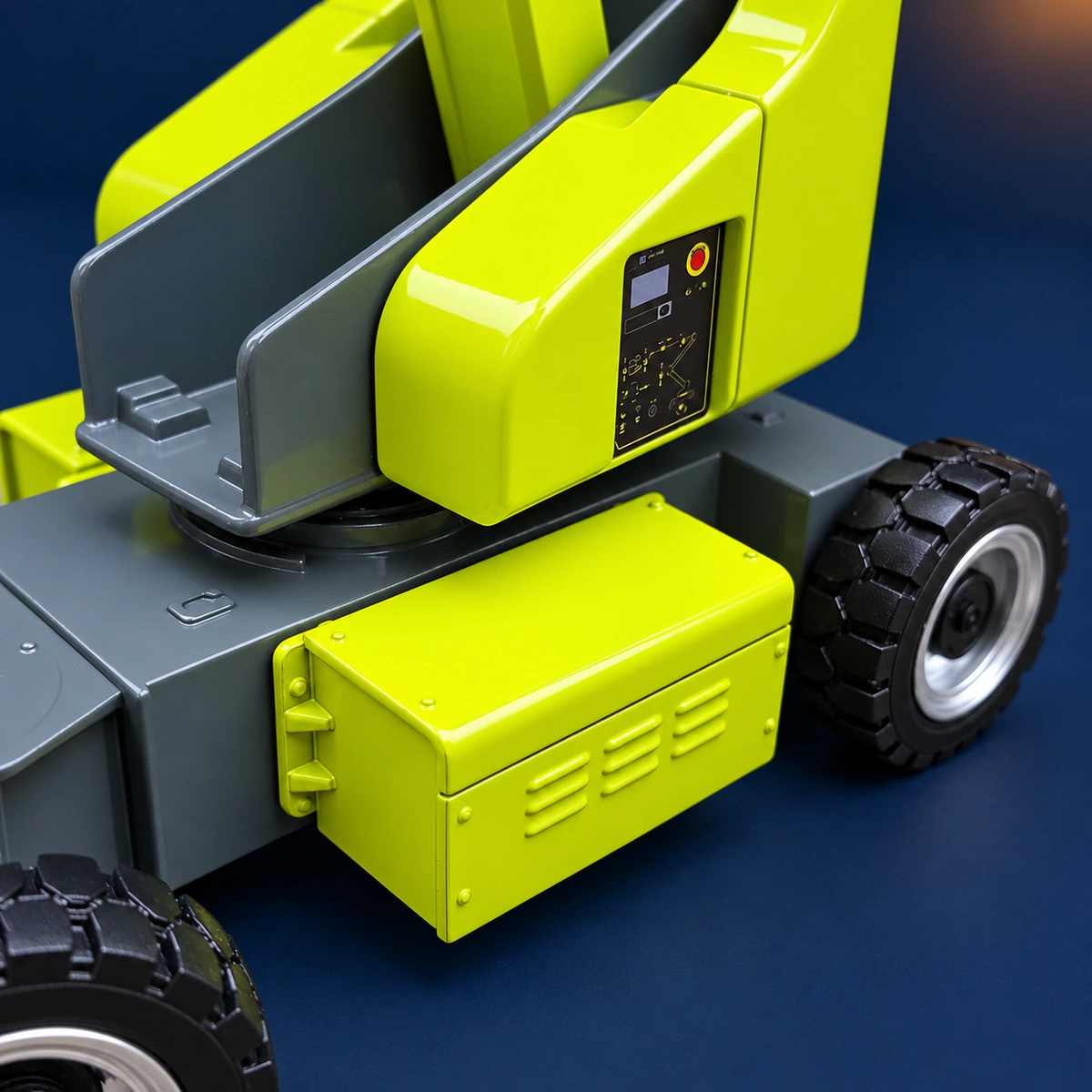 A45E side compartment with vent texture, ground control graphics and adjacent tyre tread