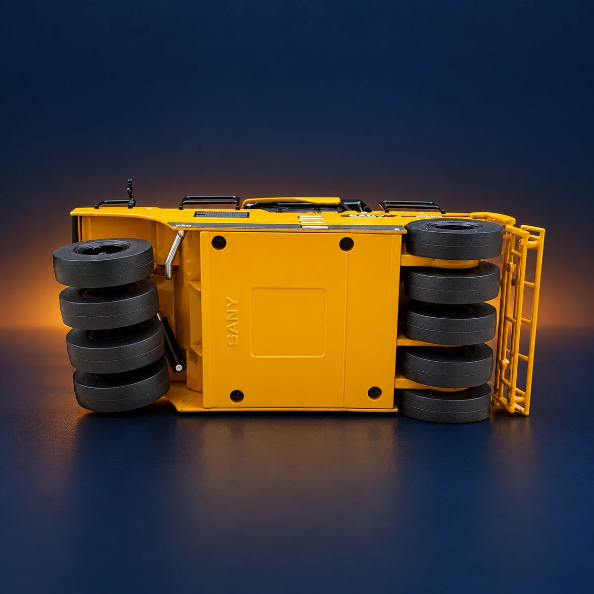Underside of the SPR300C model showing its base panel and front and rear tyre rows
